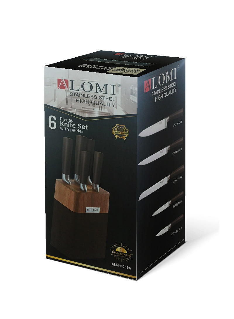 6pcs Knife Set With Wooden Stand X1189