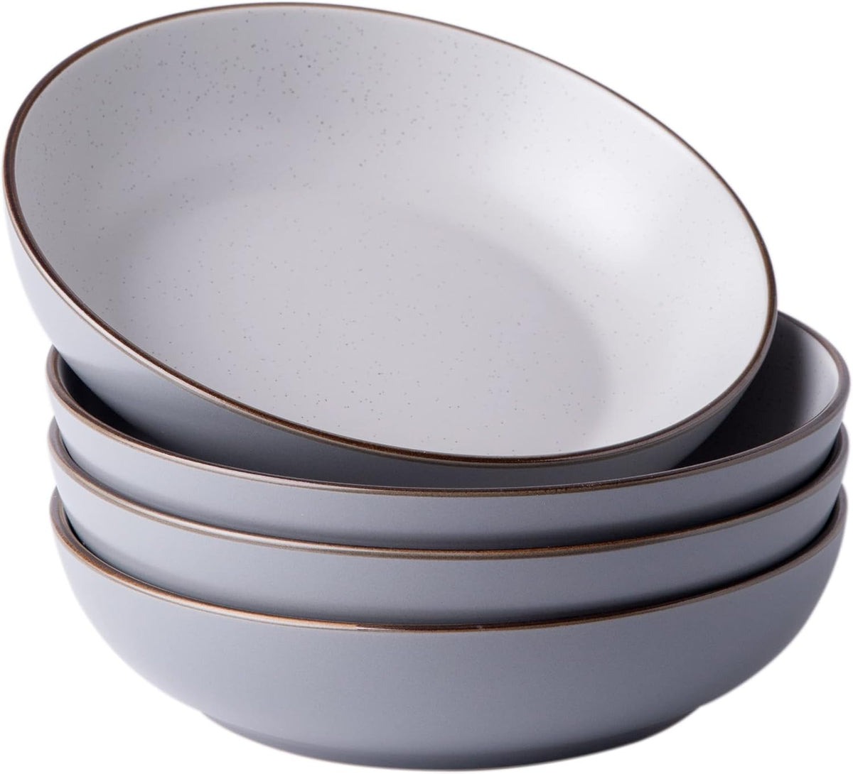 Gray 6pcs 8.2" Stoneware Deep Plate X1204