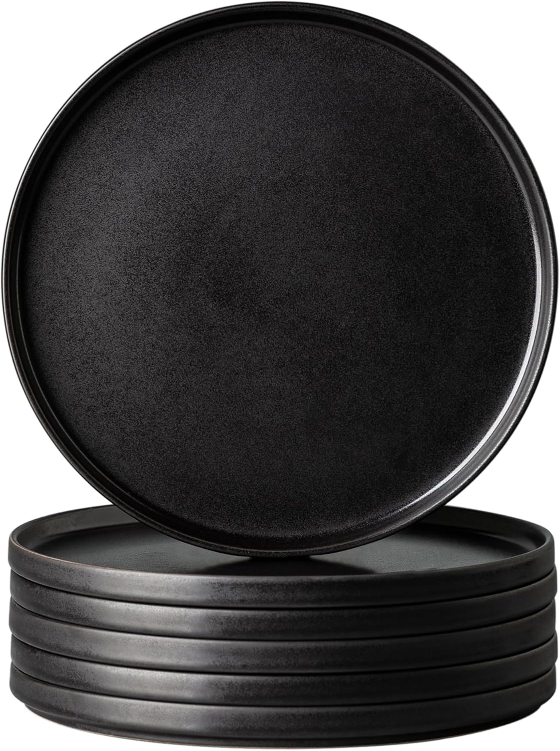 Black 6pcs 10.5" Stoneware Dinner Plate X1205