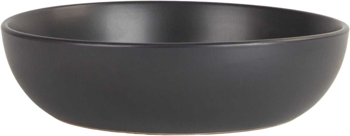 Black 6pcs 8.2" Stoneware Deep Plate X1207