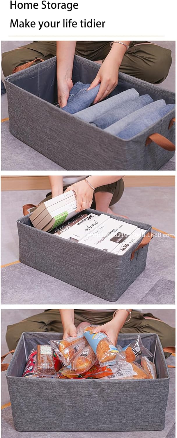 Gray Cloth Fabric Basket Organiser X1222