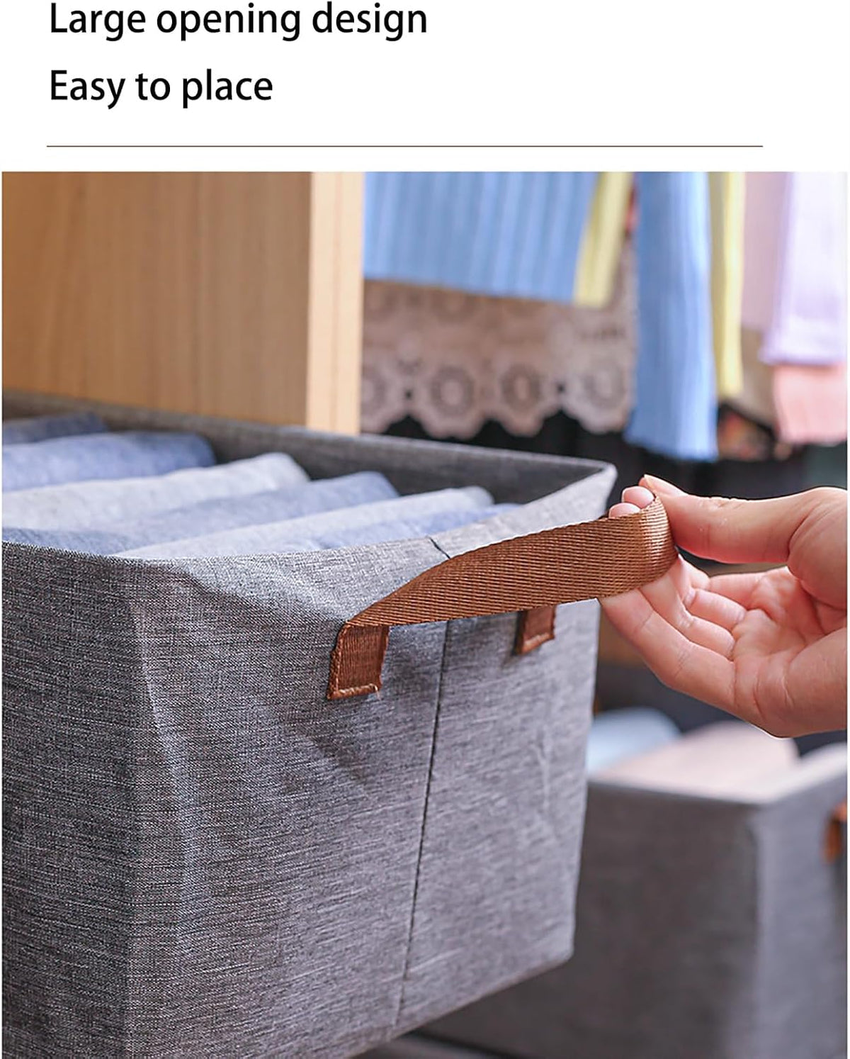Gray Cloth Fabric Basket Organiser X1222