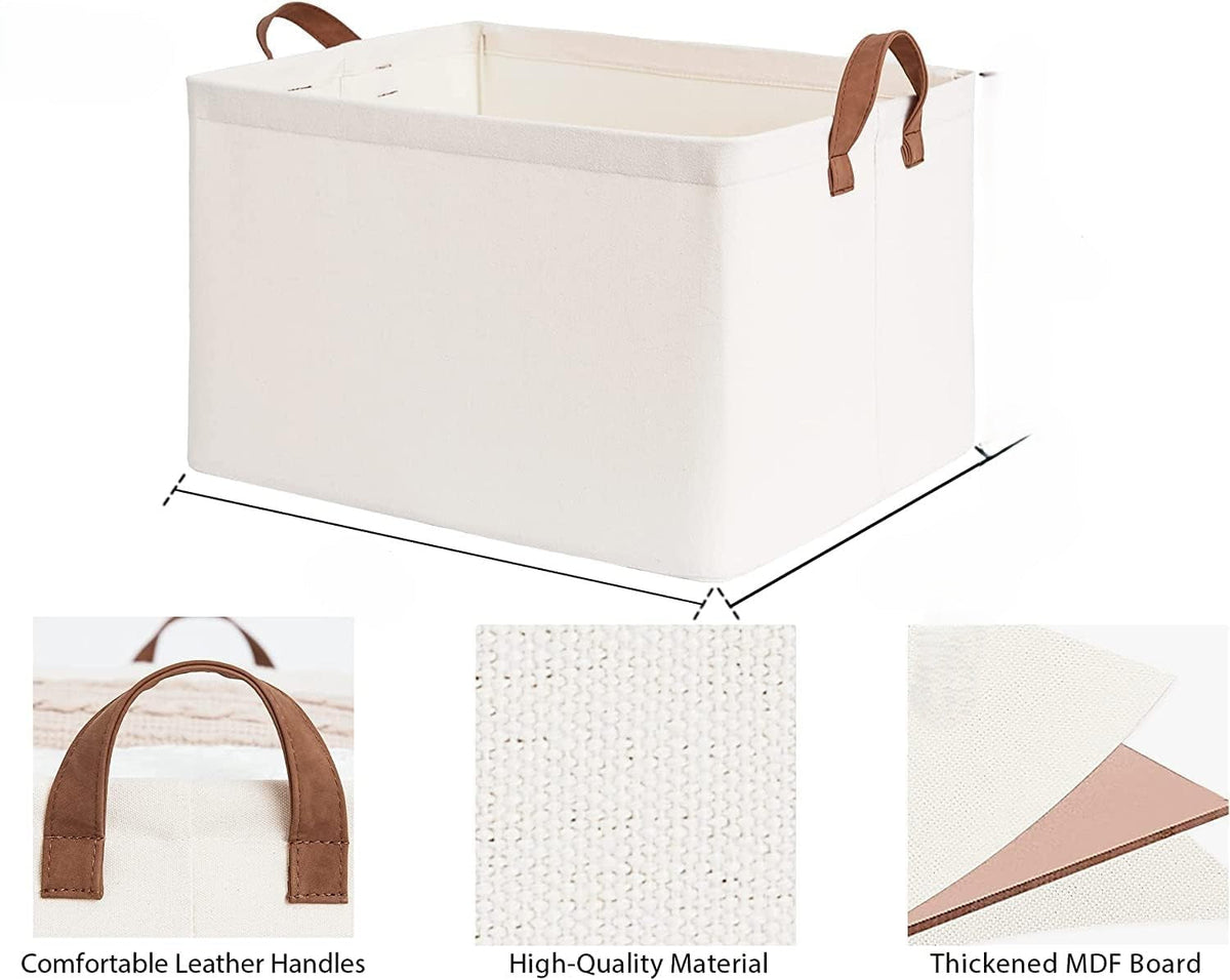 Beige Cloth Fabric Basket Organiser X1218