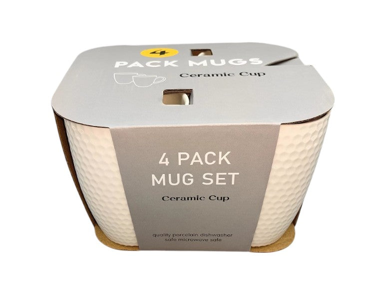 4pcs Ceramic White Mugs Set X1251
