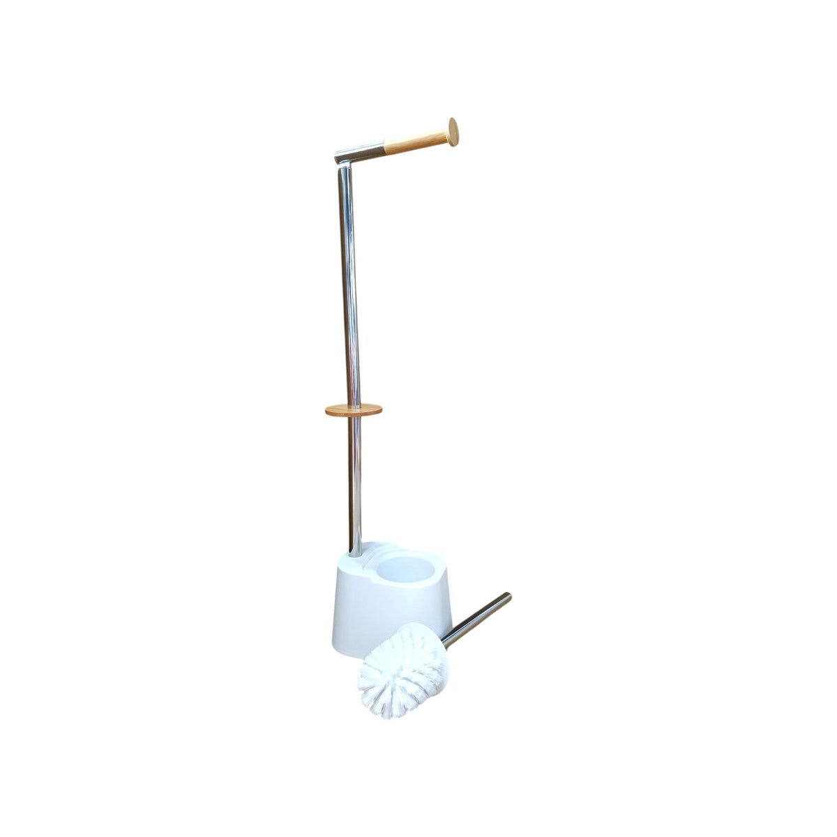 White Toilet Brush and Paper Stand X1254