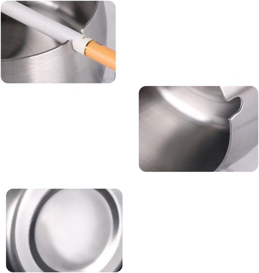 High Edge Silver Stainless Ashtray X1266