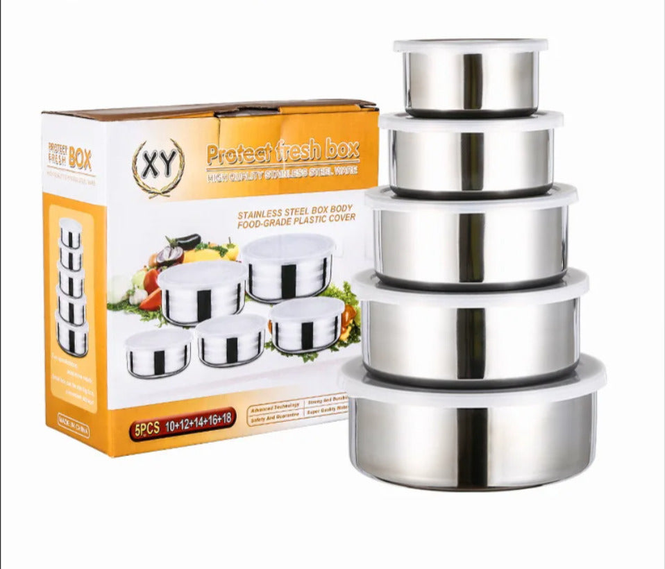 5pcs Stainless Food Box + Covers X1269