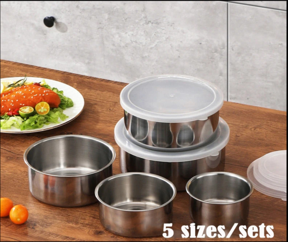 5pcs Stainless Food Box + Covers X1269