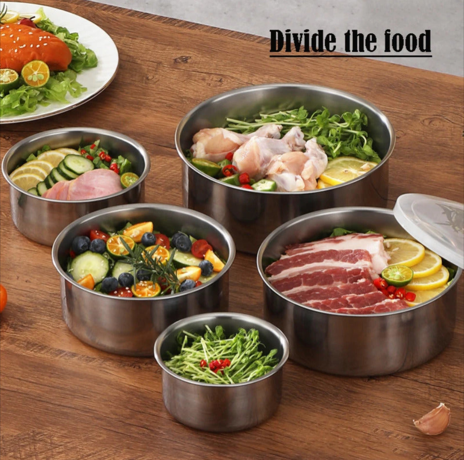 5pcs Stainless Food Box + Covers X1269