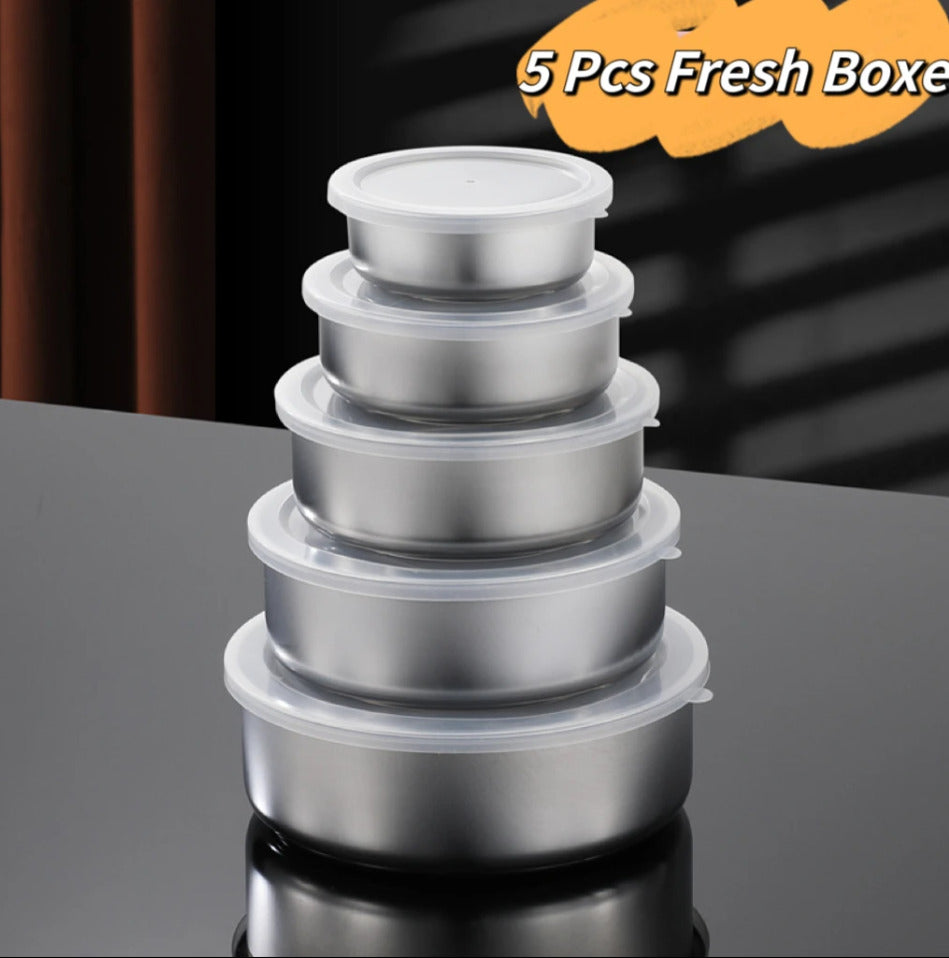 5pcs Stainless Food Box + Covers X1269