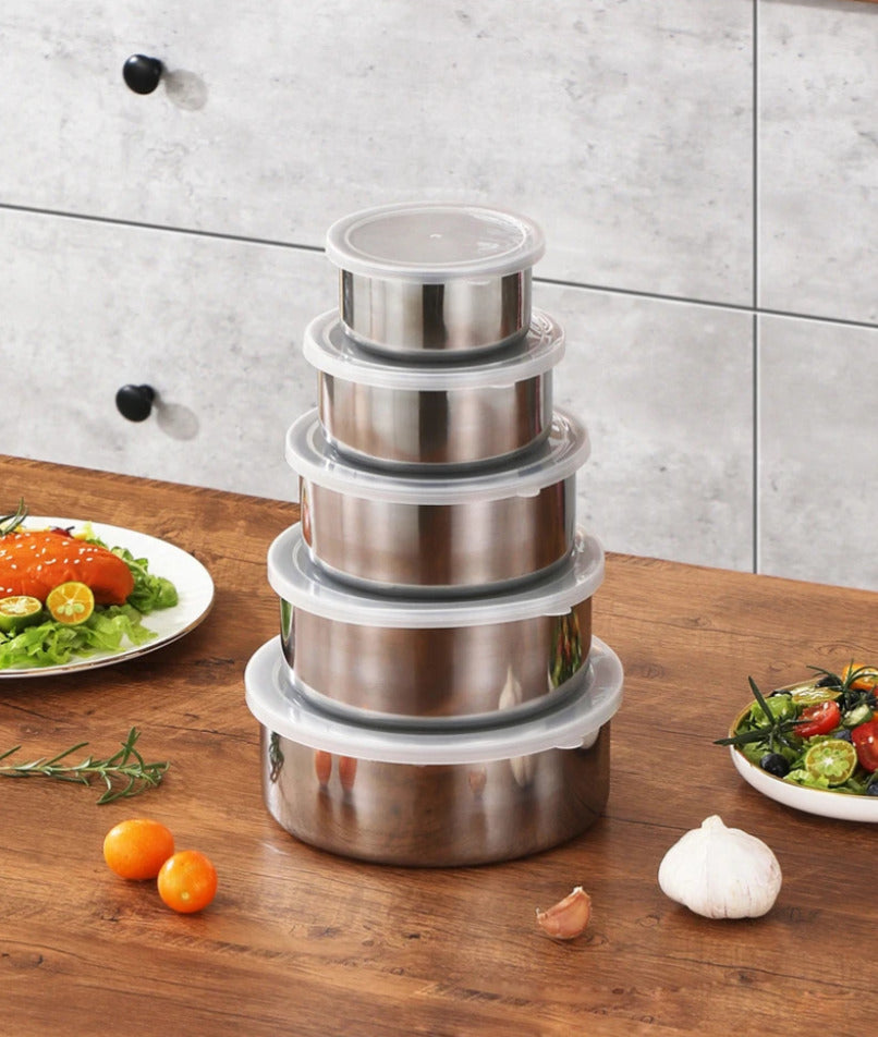 5pcs Stainless Food Box + Covers X1269