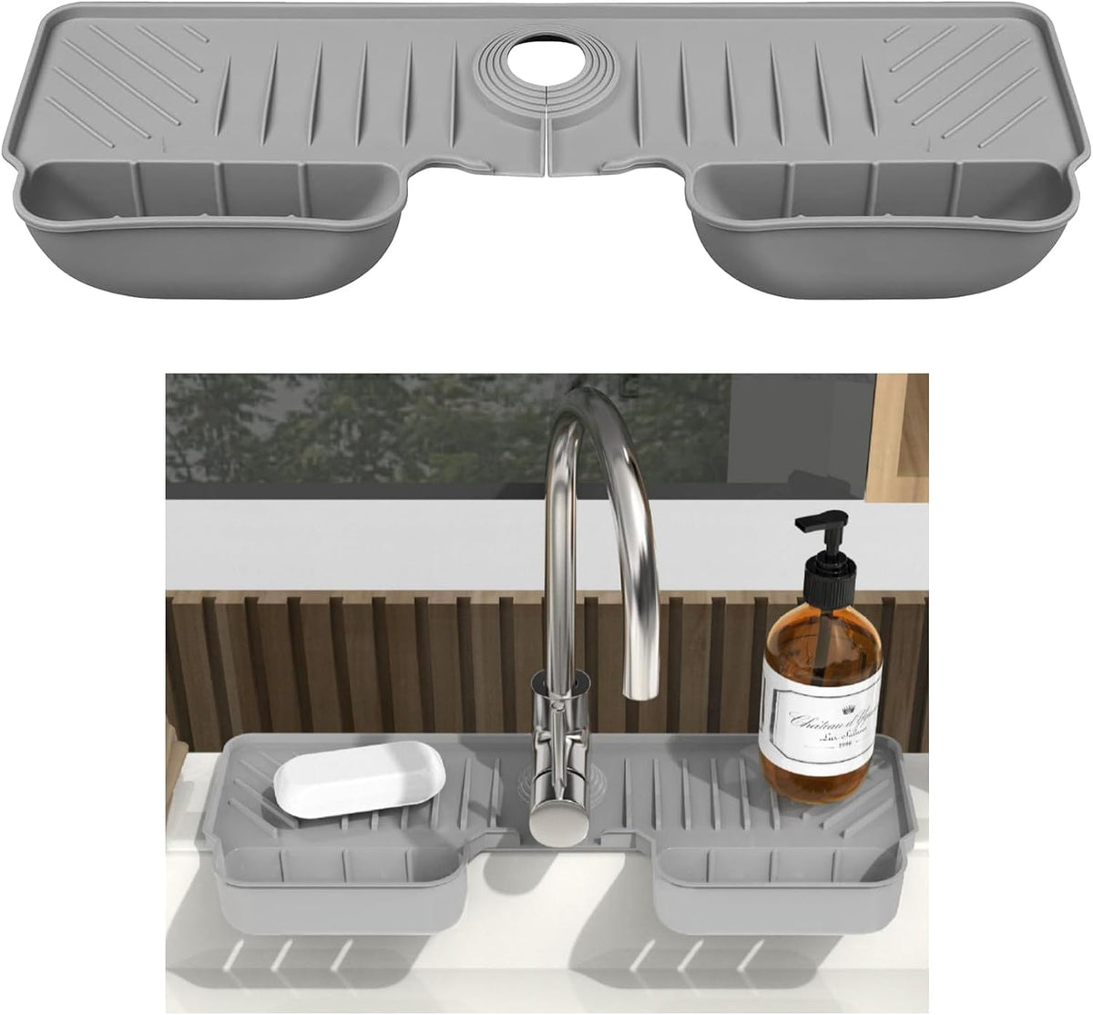 Black/Gray Kitchen Sink Splash Guard X1276