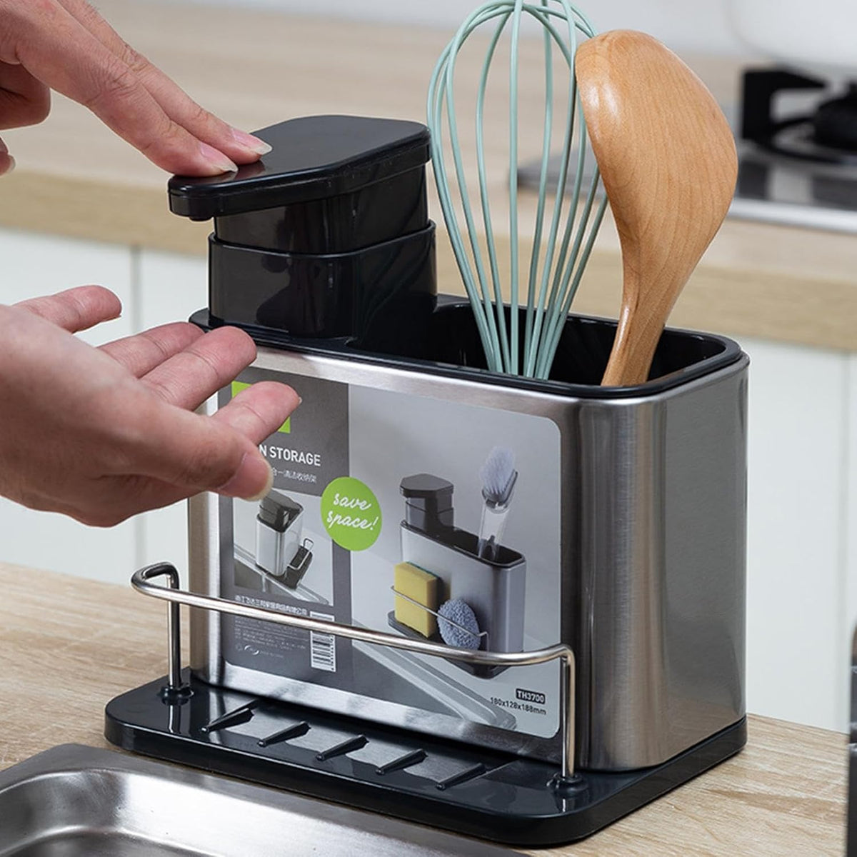 SS Soap pump and Storage Rack X1279
