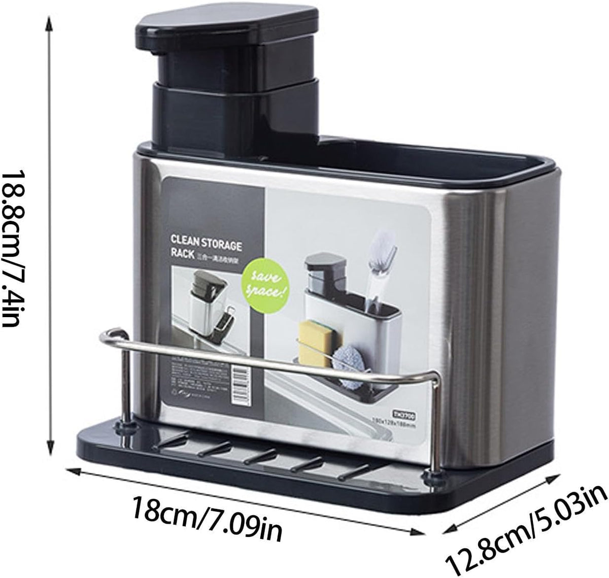 SS Soap pump and Storage Rack X1279