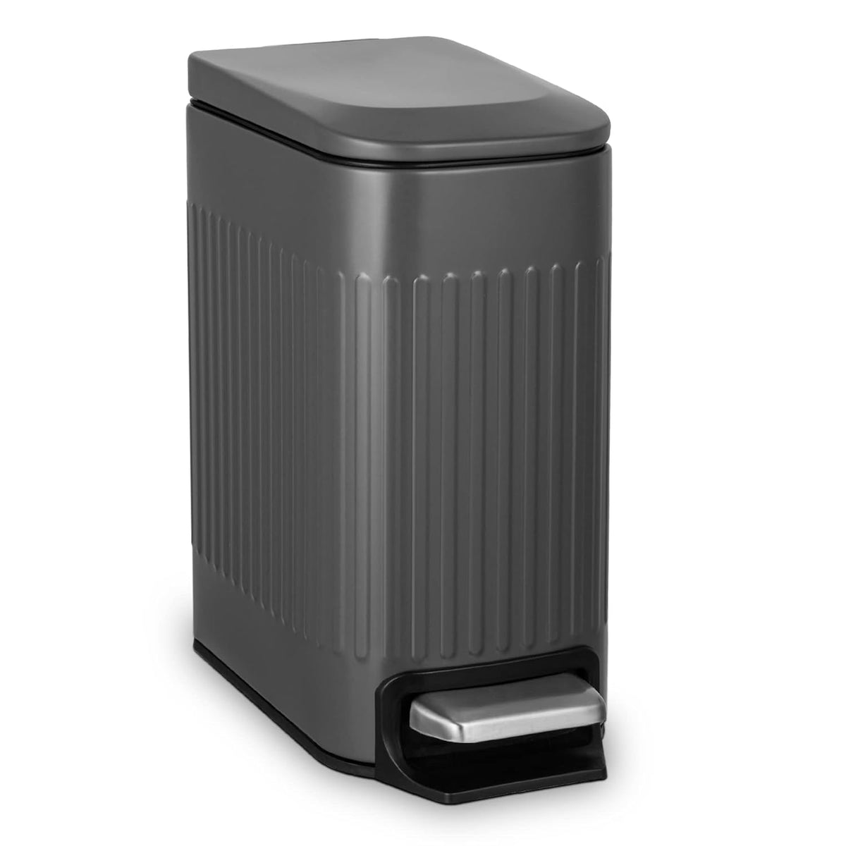 6L Ribbed Stainless Pedal Bin X1308