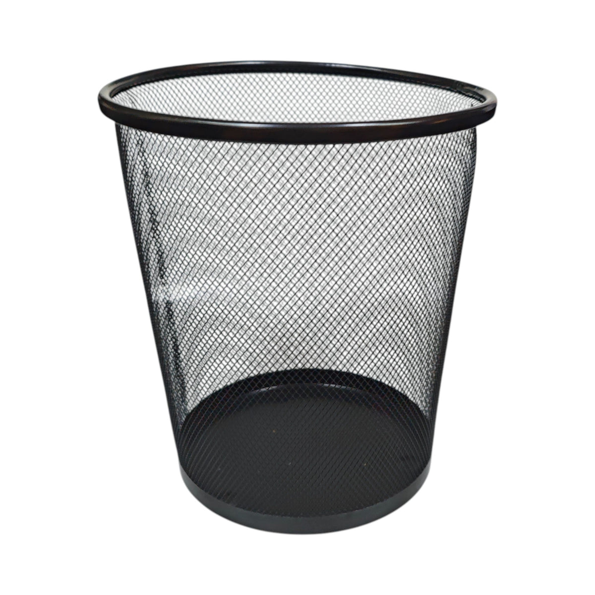 Black Metal Mesh Trash Basket X1310
