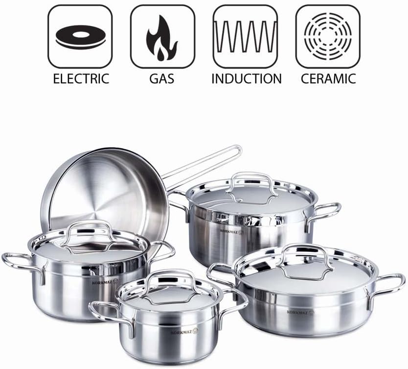 5 pcs Turkish Stainless Pot Set X1332