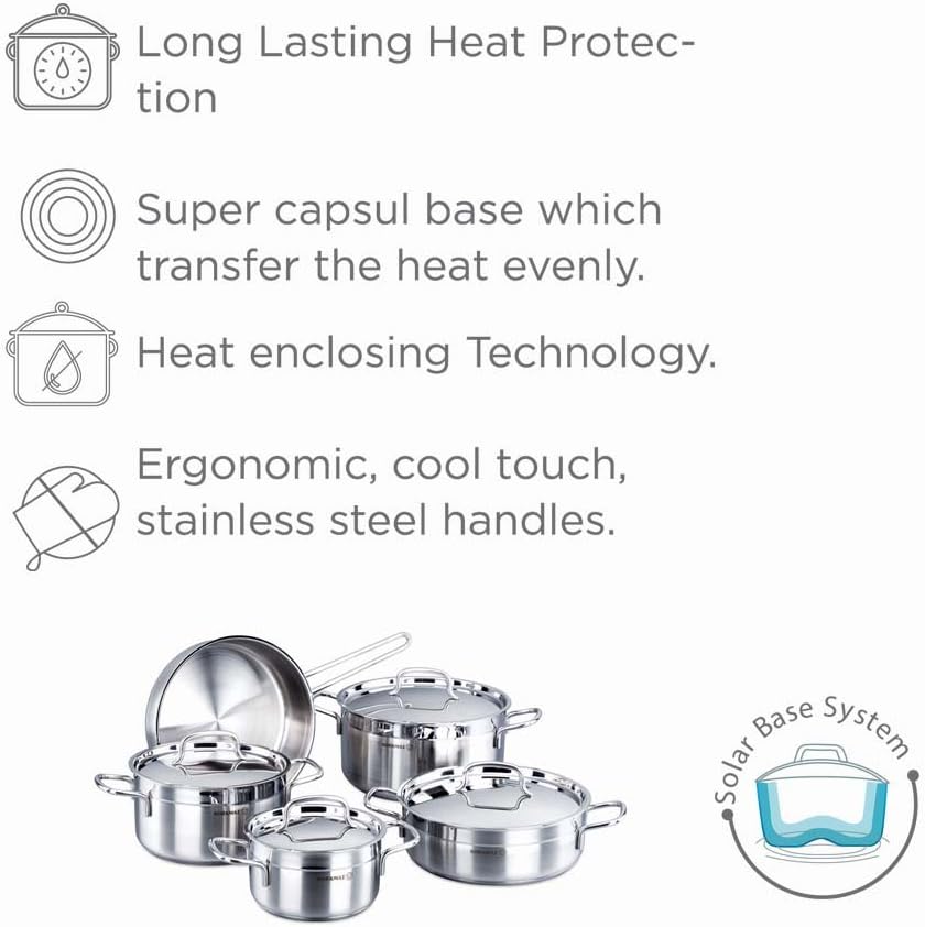 5 pcs Turkish Stainless Pot Set X1332