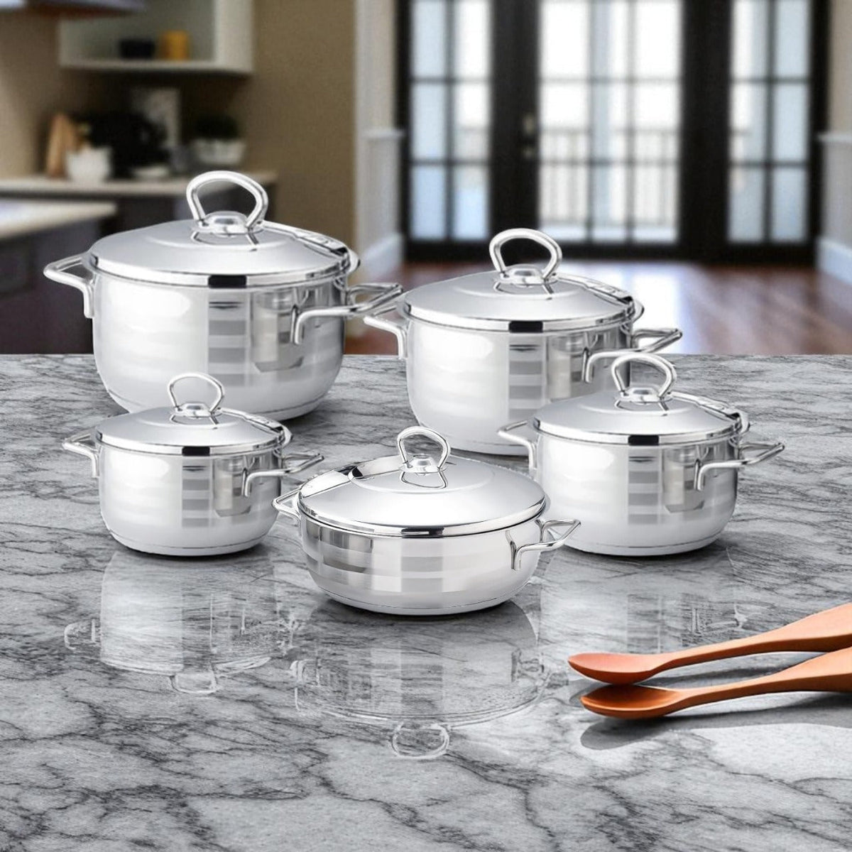 5 pcs Turkish Stainless Pot Set X1333