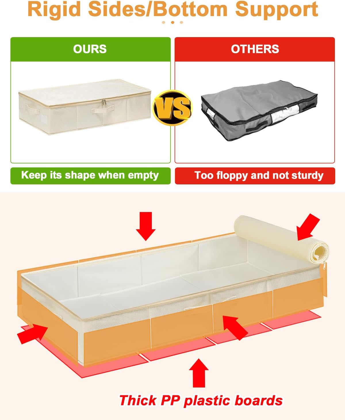 Under Bed Storage Box X1353 Gray Color Only