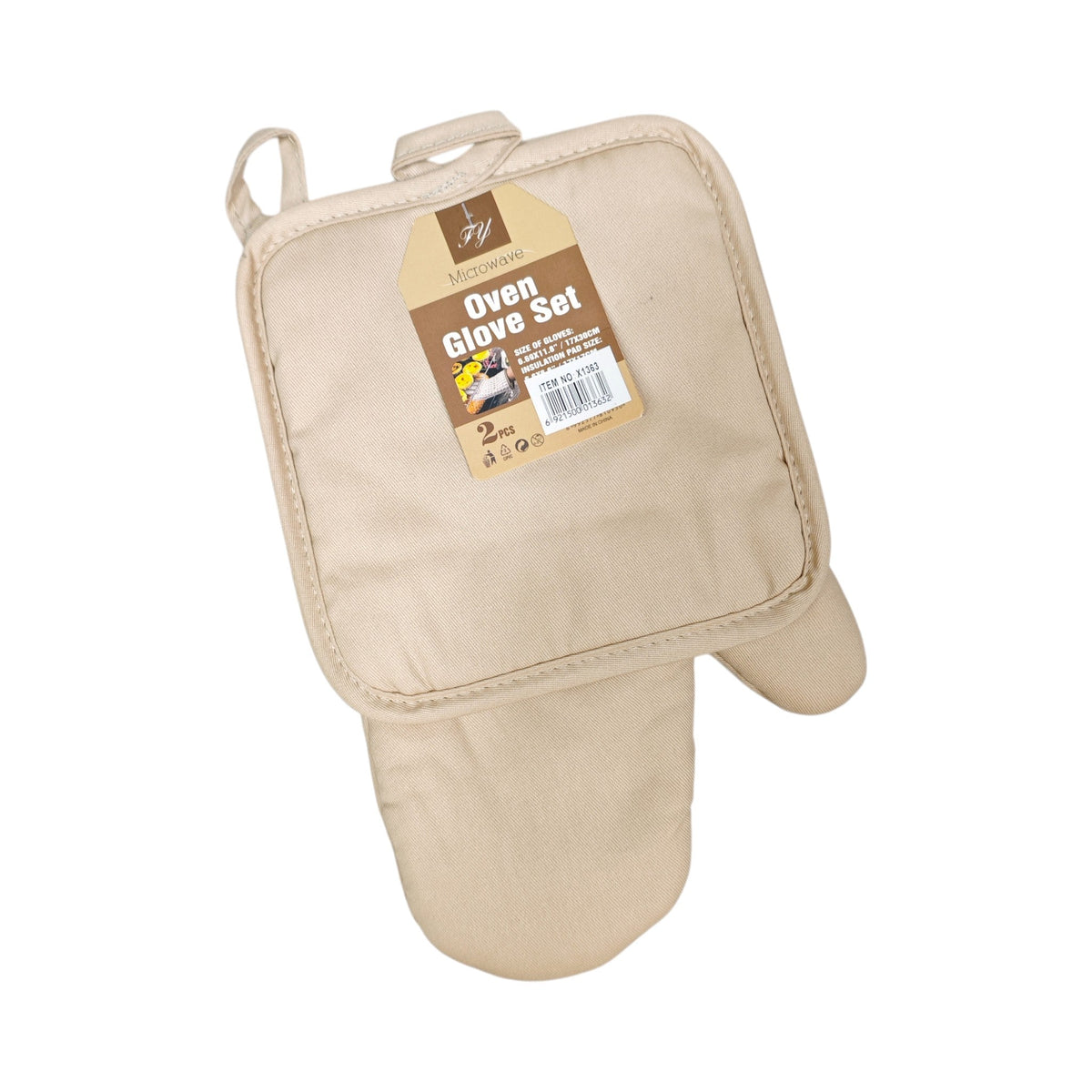 2 pcs Set Oven Mitt and Pot Holder X1363