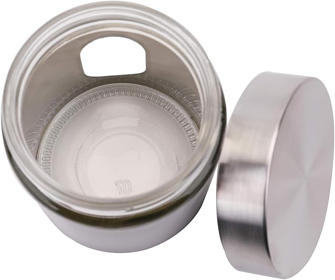 Glass & Stainless Silver Small Jar X1382