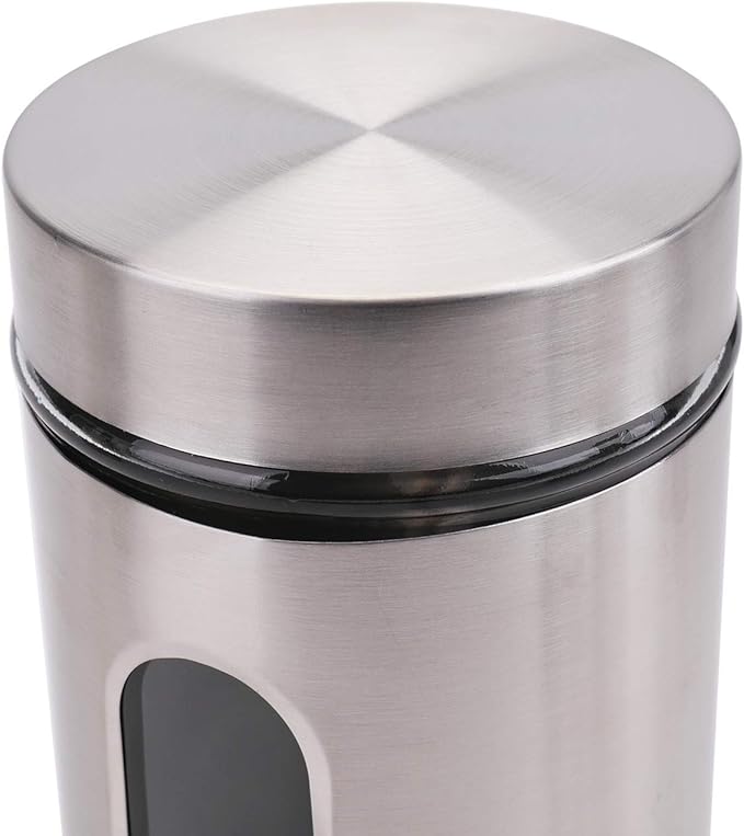 Glass & Stainless Silver Small Jar X1382