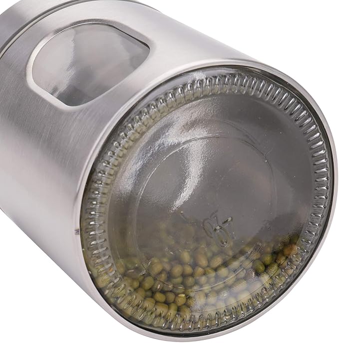 Glass & Stainless Silver Small Jar X1382
