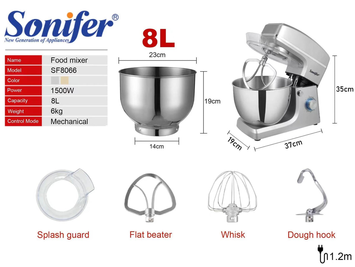 Sonifer 8L Stand Mixer 1500W SF-8066