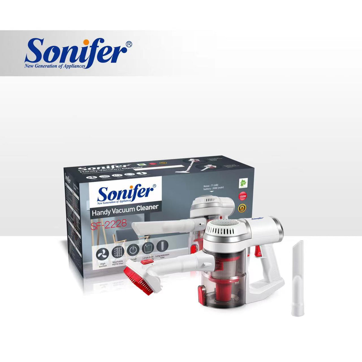 Sonifer 2000mAh Cordless Vacuum  SF-2228