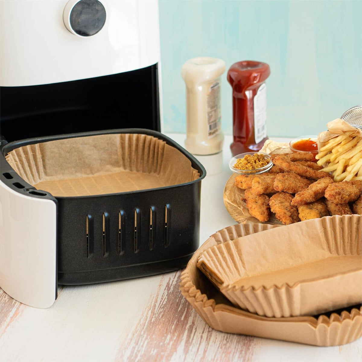 20cm Square Air Fryer Liners 50pcs X1407