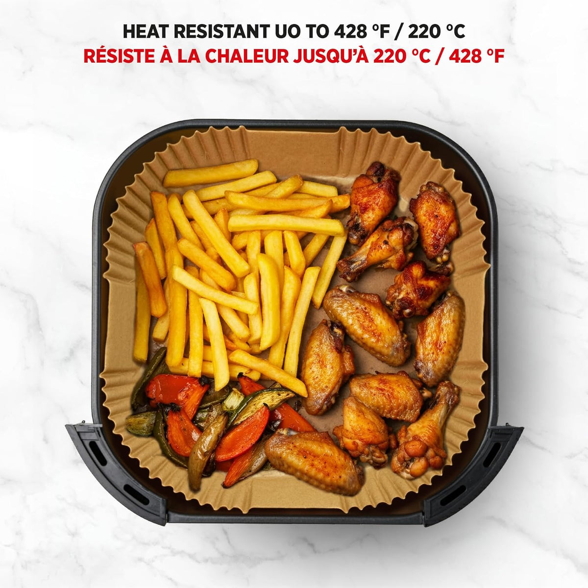 20cm Square Air Fryer Liners 50pcs X1407