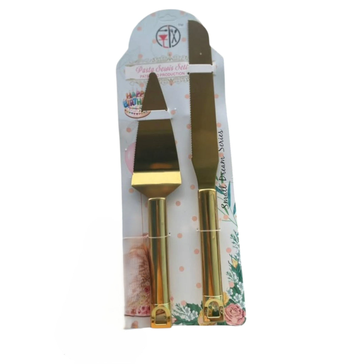 2pcs Golden Cake Serving Set X1409