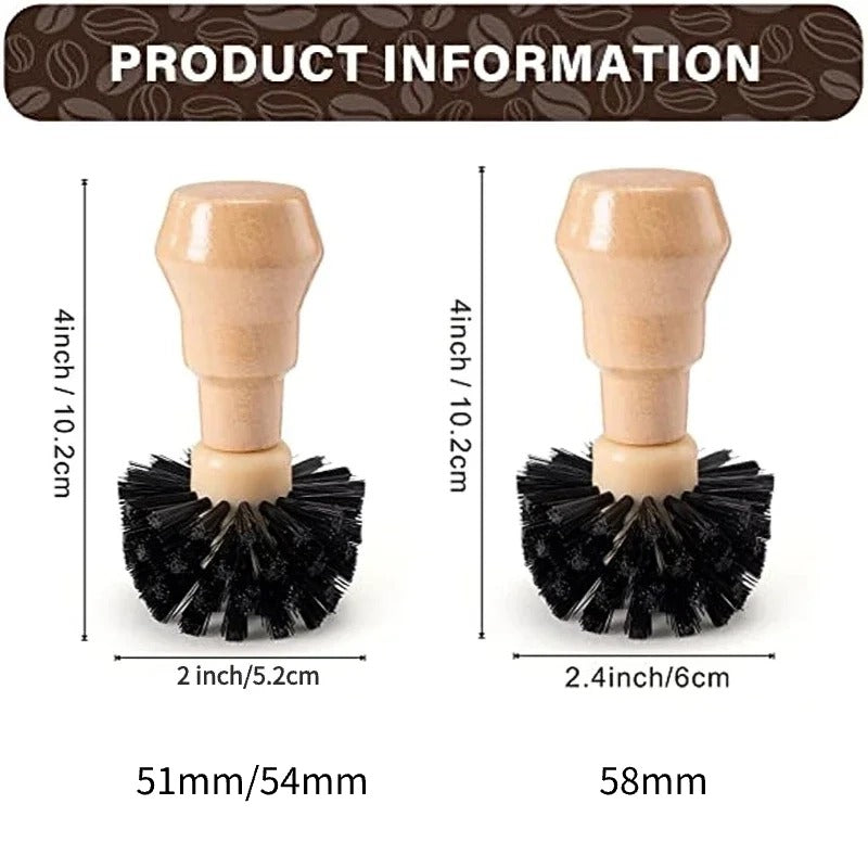 51mm Espresso Coffee Machine Portafilter Wooden Brush X1463