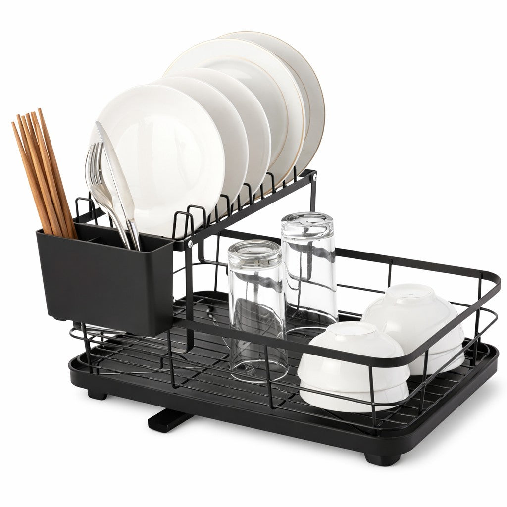 Black Metal Dish Rack With Drainer No. 5800360 X1472