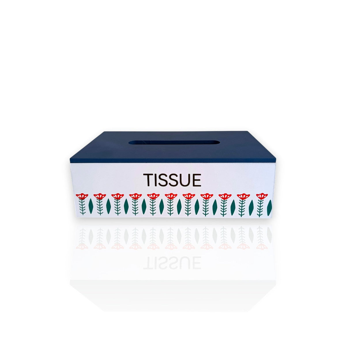 Wood Tissue Box Blue Traditional Lebanese Design X1481