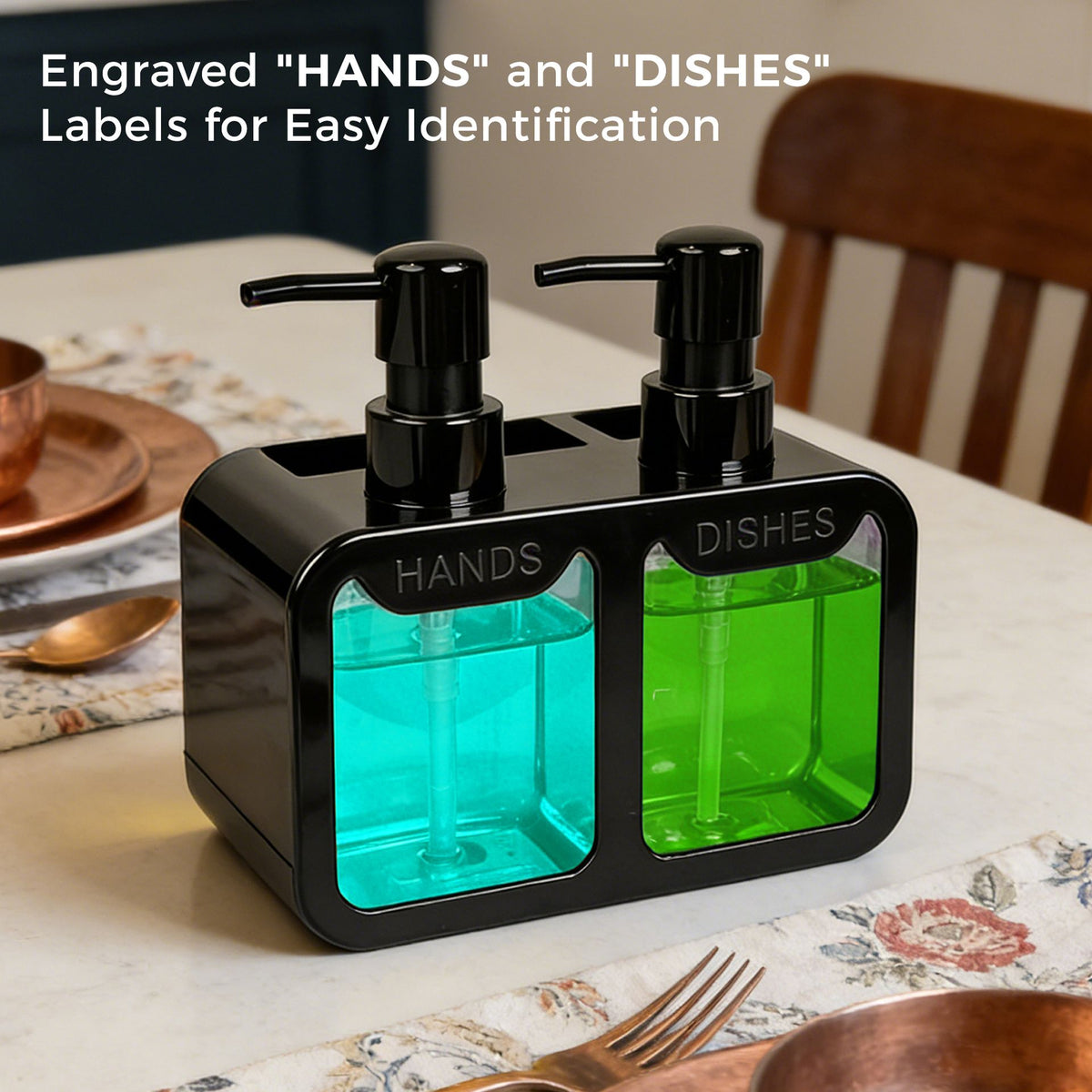 Kitchen Soap Dispenser Set, with Hand and Dish Soap X1502