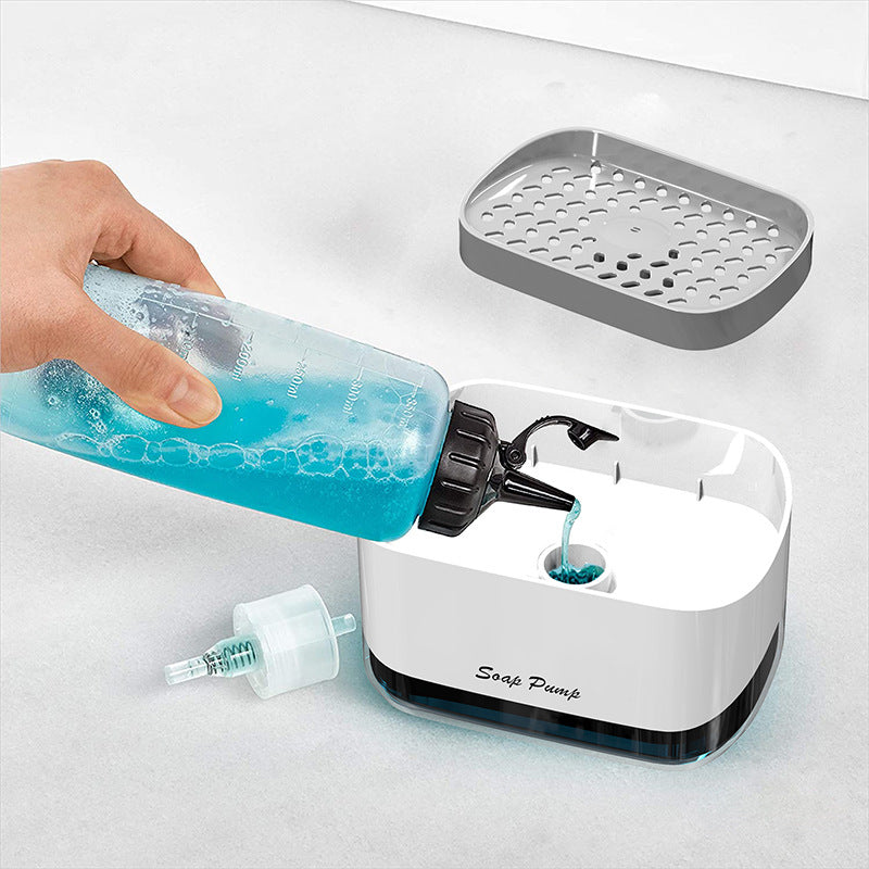 Kitchen Dish Soap Dispenser with Sponge Holder X1504