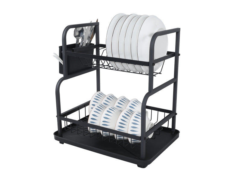 Black Metal 2 Layers Dish Rack No. WL-FX16  X1522
