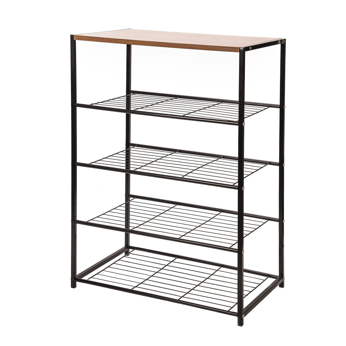 Entryway 4 layers Shoe Shelf Stand Organiser with Wood Surface X1533