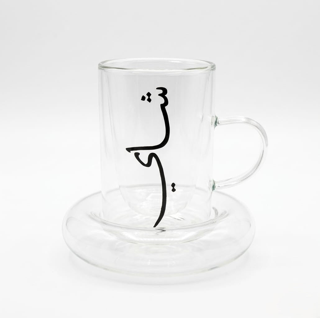 100ml Tea Cups Double Wall Cup and Saucer 6pcs Set X1545