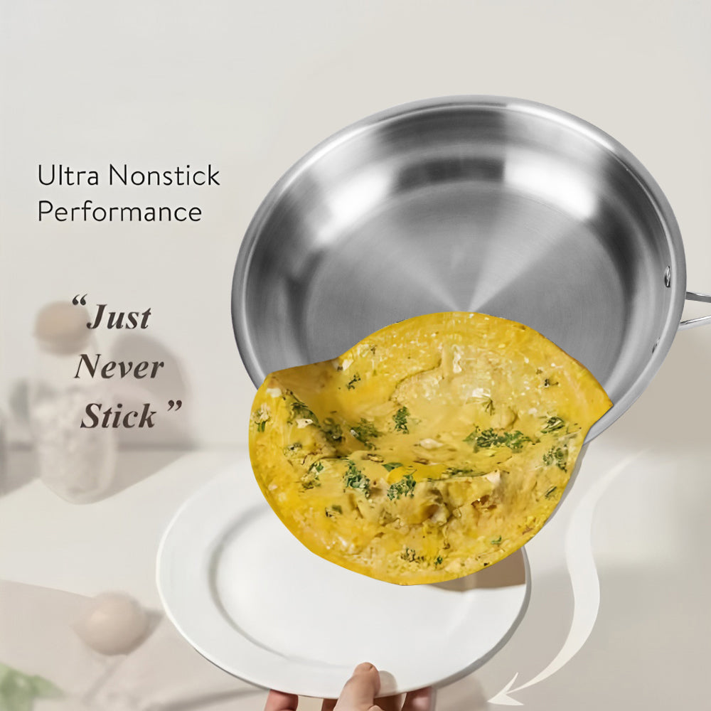 24cm Stainless Steel Frying Pan with Induction Bottom X1574