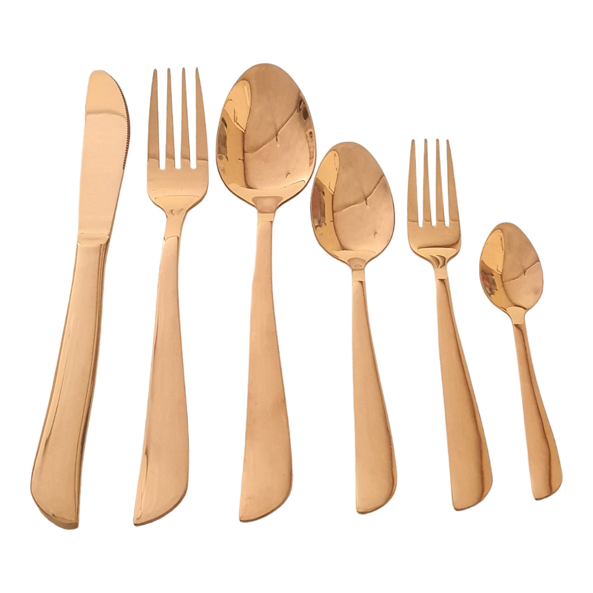 36PCS STAINLESS STEEL ROSE GOLD CUTLERY  X382
