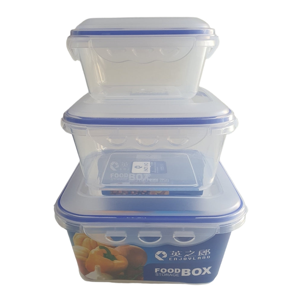 3PCS SQUARE PLASTIC VACUUM FOOD BOX SET X402