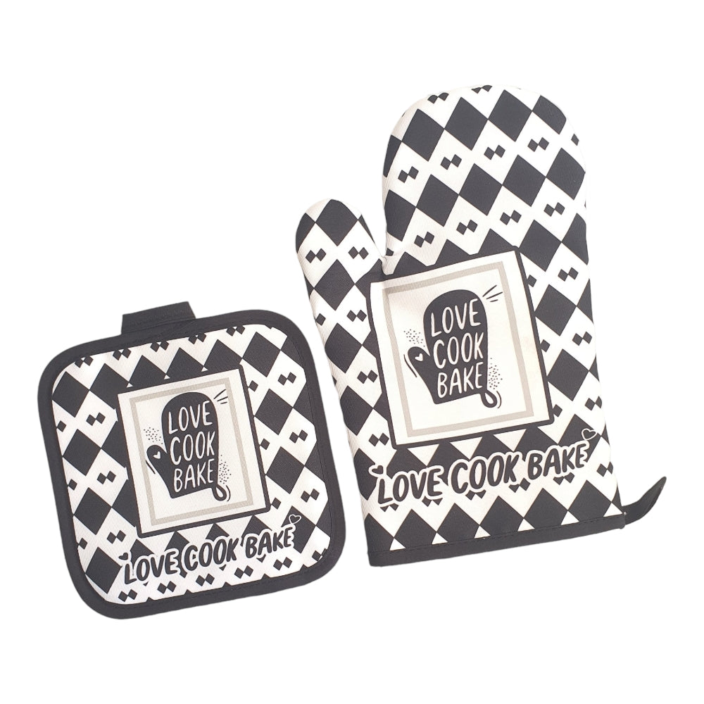 2PCS SET OVEN MITT AND POT HOLDER X423