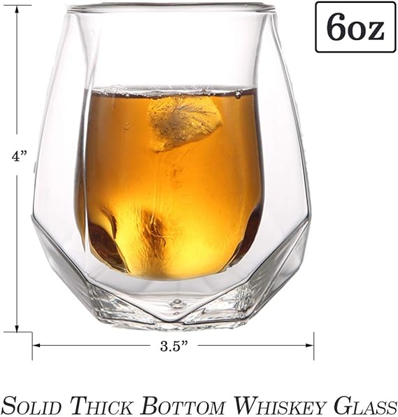 DOUBLE GLASS 200ML HEXAGON CUP  1pc  X467