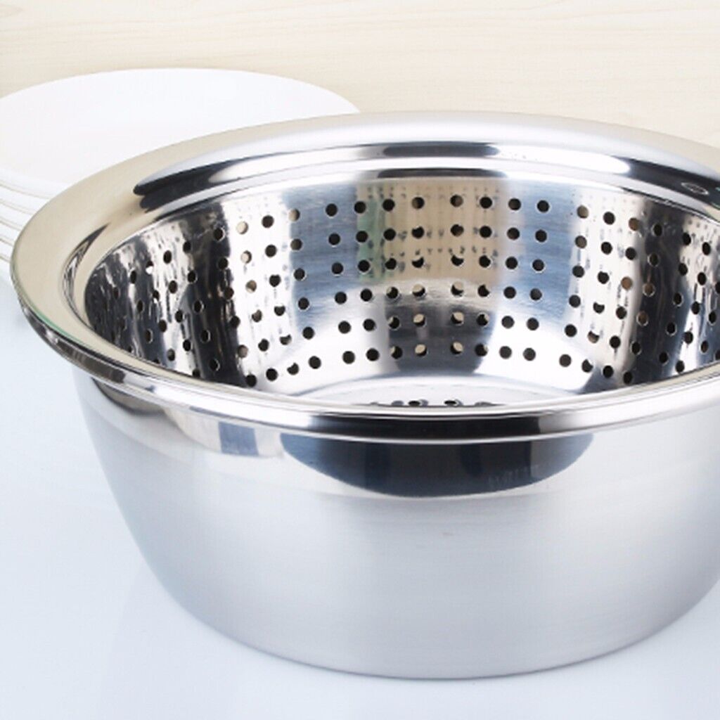 Heavy 22cm Stainless Bowl +Strainer X495