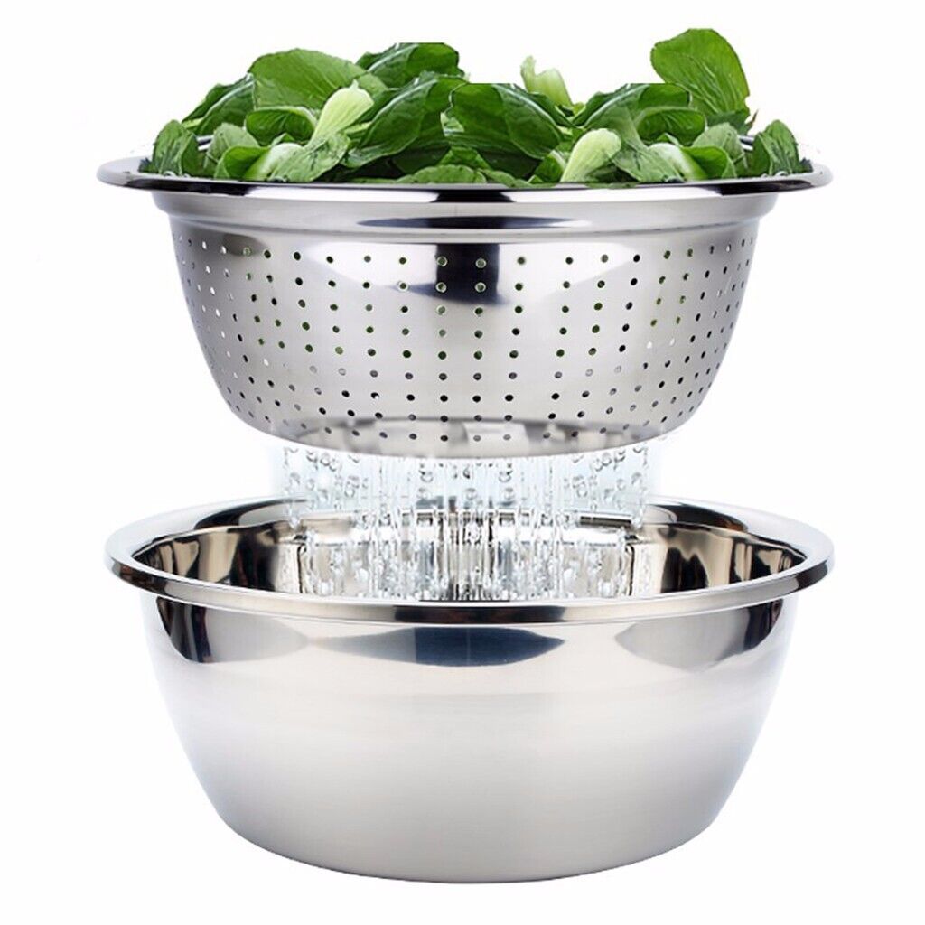 Heavy 26cm Stainless Bowl +Strainer X496
