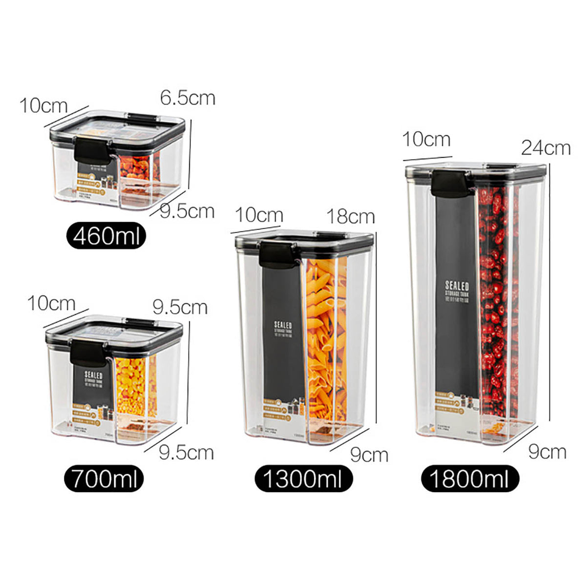 6pcs Flip-Top Sealed Plexi Food Box X507