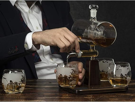 Elegant Whiskey Set  X522  Black Wood
